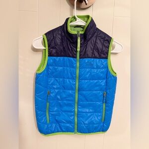 Kids L.L.Bean Packaway Primaloft Puffer Vest Boys size 8 Blue Colorblock Outdoor